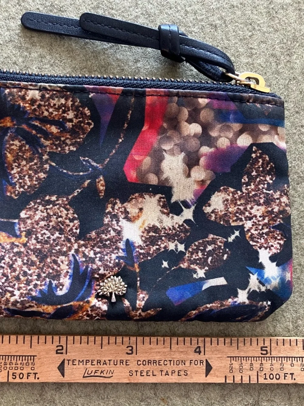 Lot of 2: Mulberry England zip card/coin pouches, 1) Trippy Tiger, 2) Other